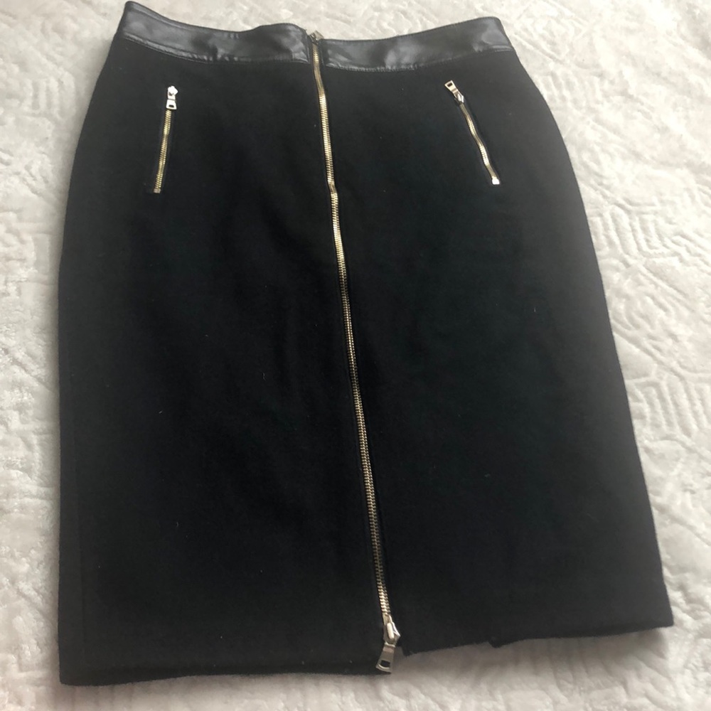 Ann Taylor Black Wool Pencil Skirt